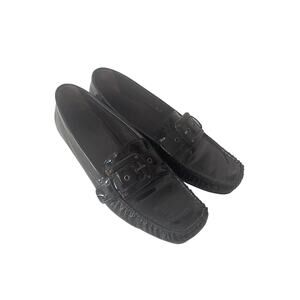 Stuart Weitzman Patent Leather Black Buckle Loafer Women's Size 8.5M